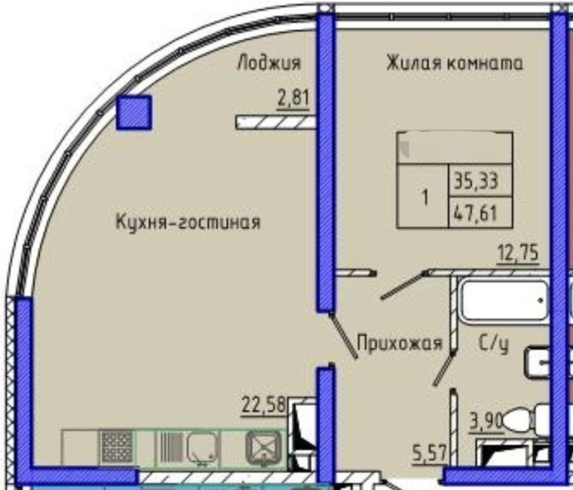 Квартира на ул. Каманина, 48 м², 76 000$ — FAKTOR