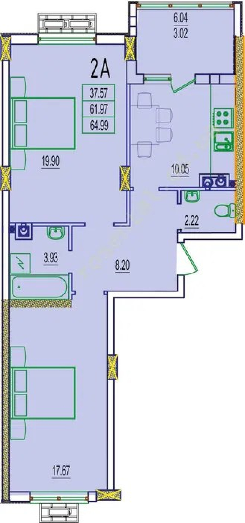 Квартира на ул. Строительная (Лиманка), 65 м², 39 500$ — FAKTOR
