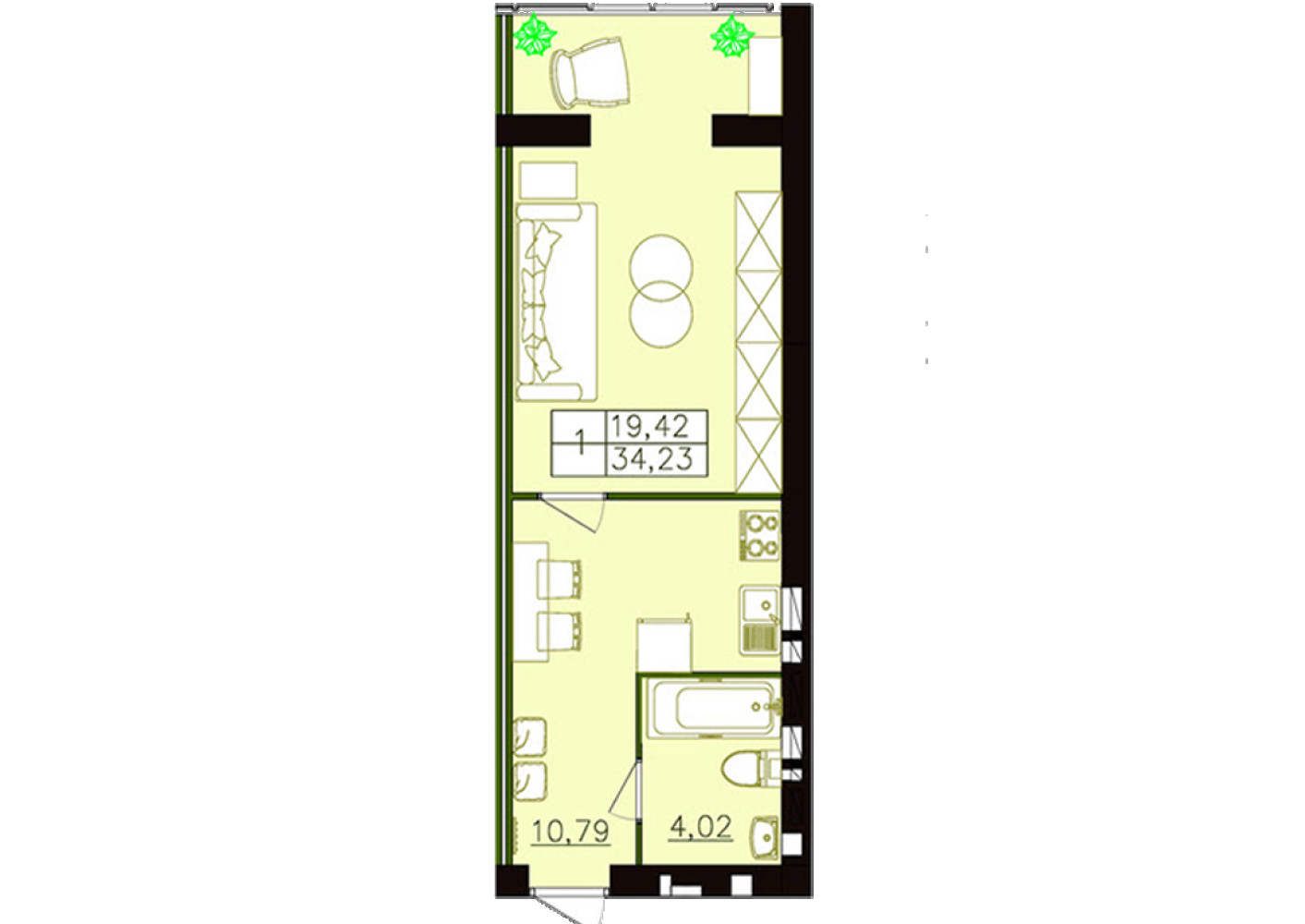 Квартира на ул. Независимости, 35 м², 33 000$ — FAKTOR