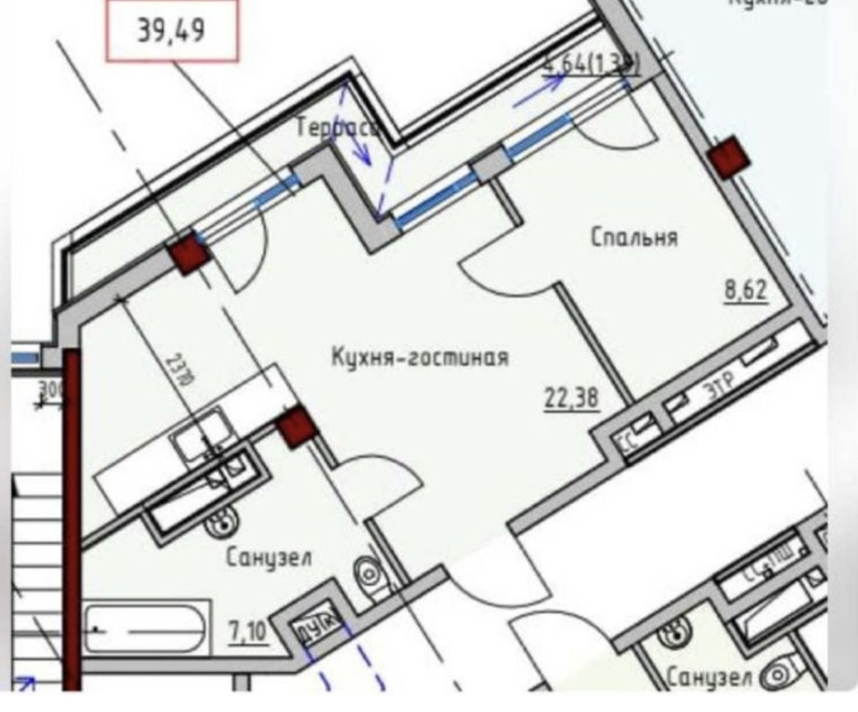 Квартира на ул. Софиевская, 39 м², 43 500$ — FAKTOR