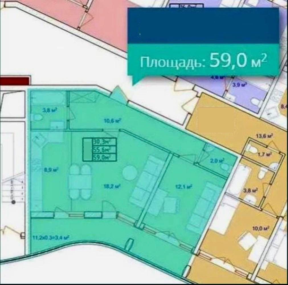 Квартира на ул. Фонтанская дорога (Киевский), 59 м², 51 000$ — FAKTOR